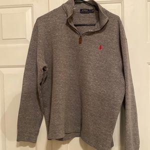 Polo 1/4 zip tight knit sweater